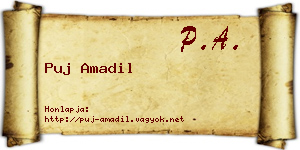 Puj Amadil névjegykártya